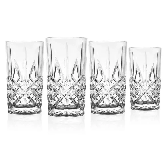 Godinger Dublin Clear Acrylic Highball Glass Set of 4 Brand New - Picture 1 of 3